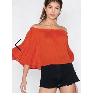 NWT Nasty Gal Off the Shoulder Top